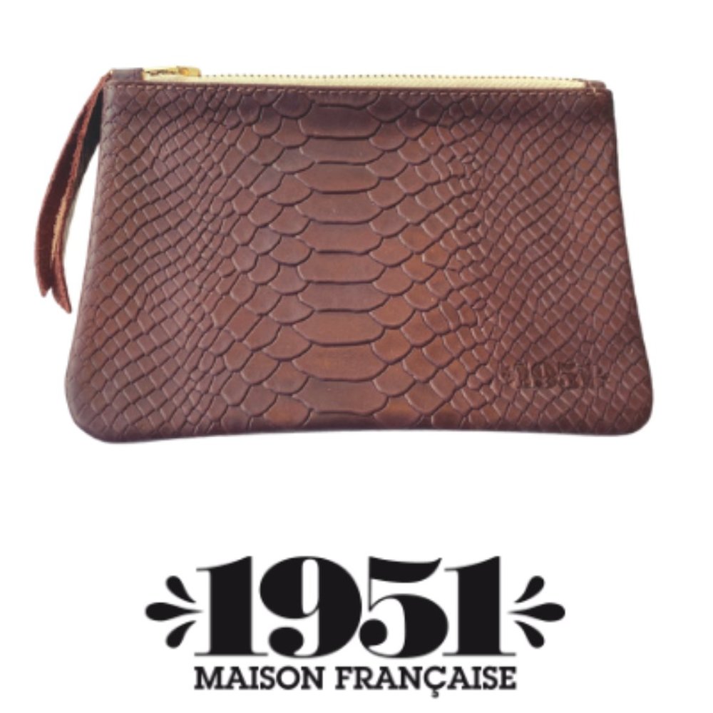 1951 Maison Francaise Golden Brown Python Clutch
